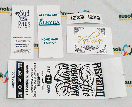 label baju printing tafeta